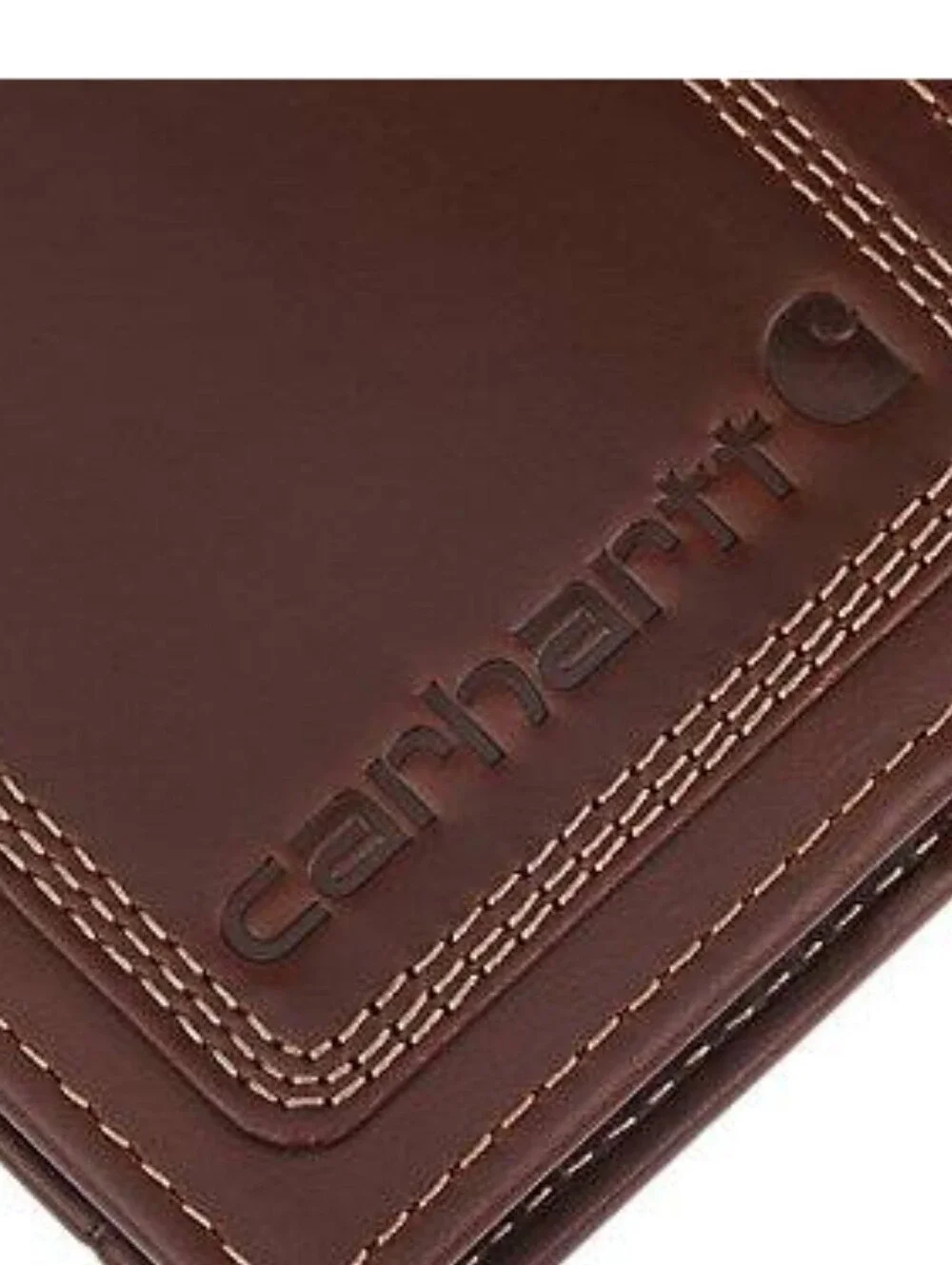Carhartt Leather Triple-Stitched Passcase Wallet- Dark Brown